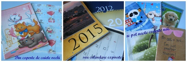 coperte colorate de caiet handmade din calendare, coperte de carnet de elev